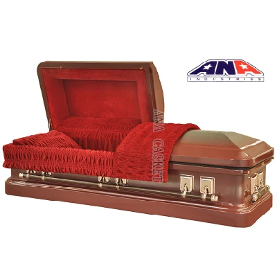 New Design 18ga Red Interior Steel Metal Casket