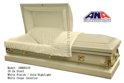 20ga Antique White Steel Casket for Funeral Products